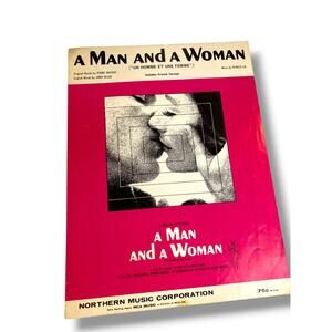 1966 A Man and A Woman Sheet Music Barouh Keller Includes French Version